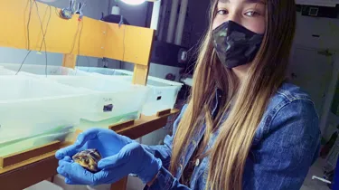 Danya With Blandings Turtle 1