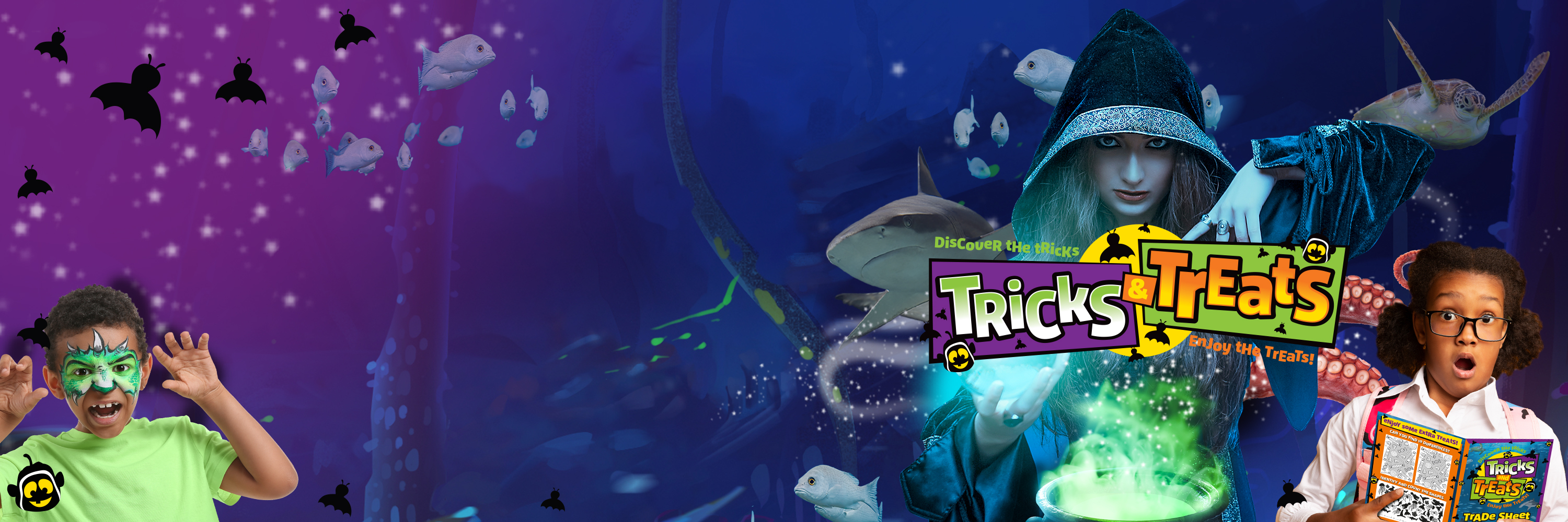 SEALIFE Tricks & Treats Event Page Desktop Banner 3000X1000 JS Edit 2